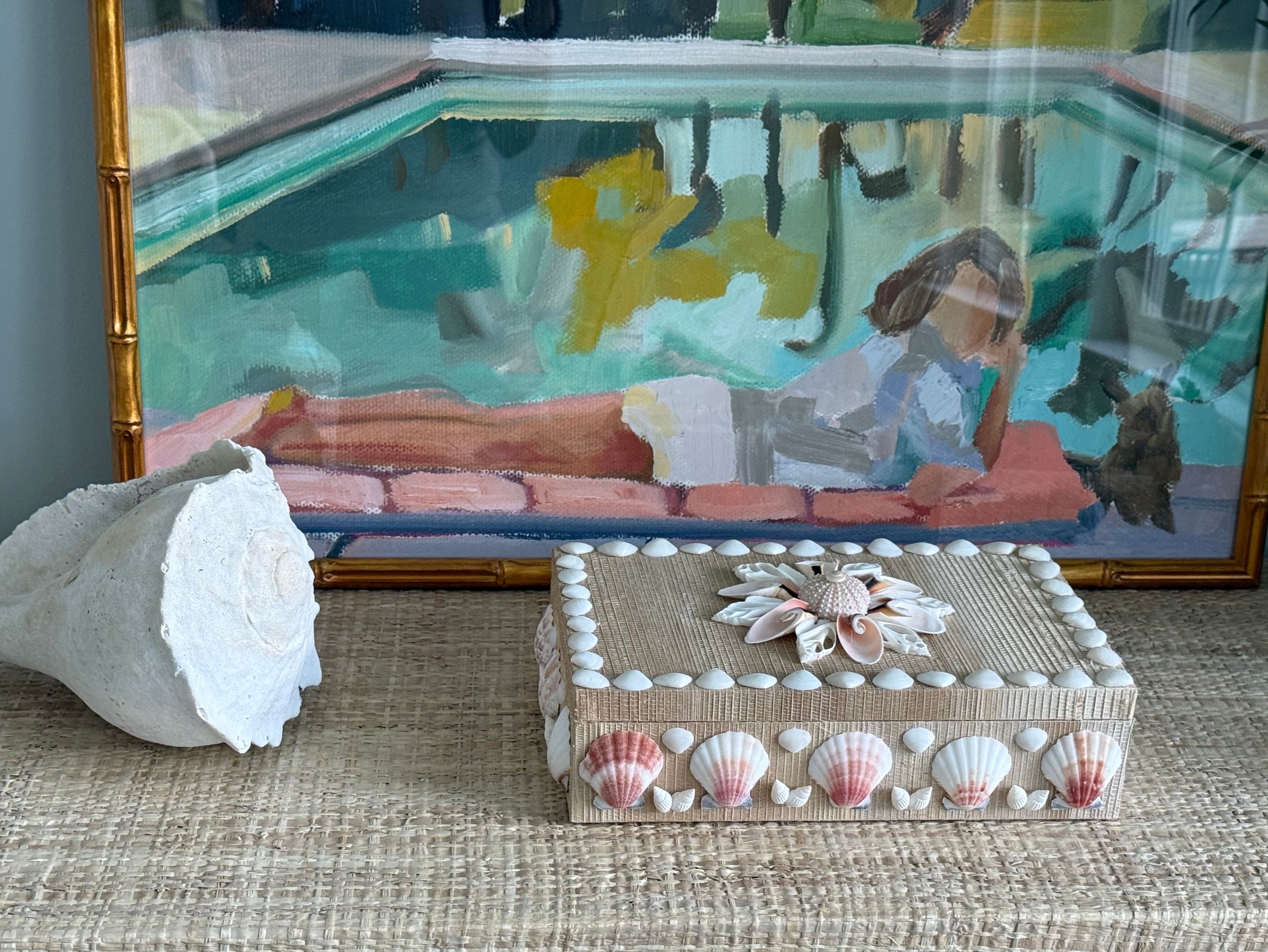 Bespoke Rattan Blush Shell Box