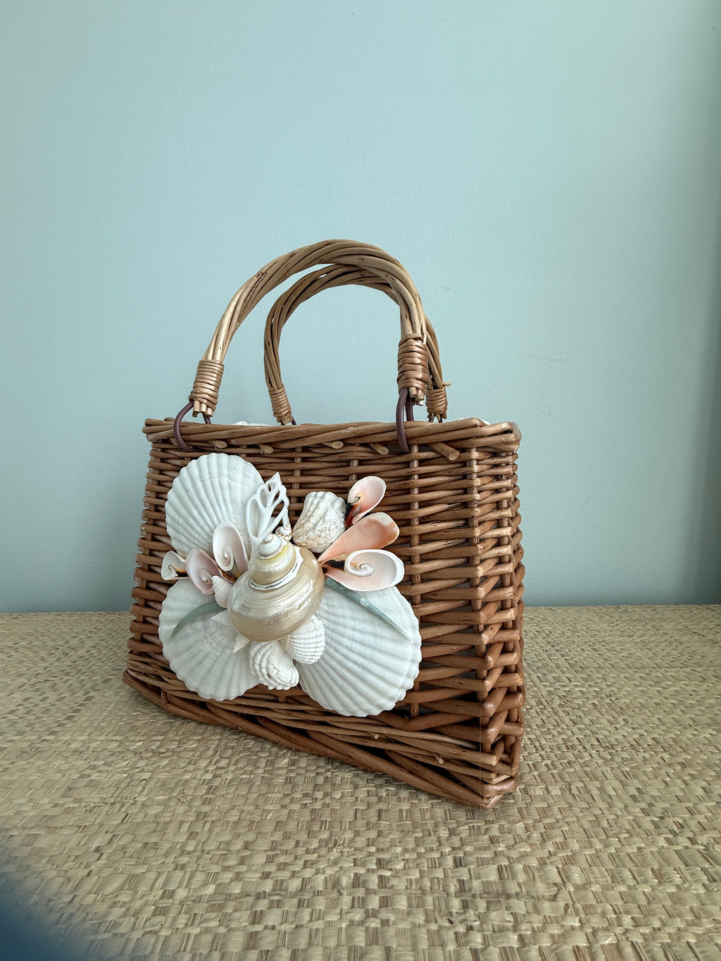 Shell Rattan Handbag