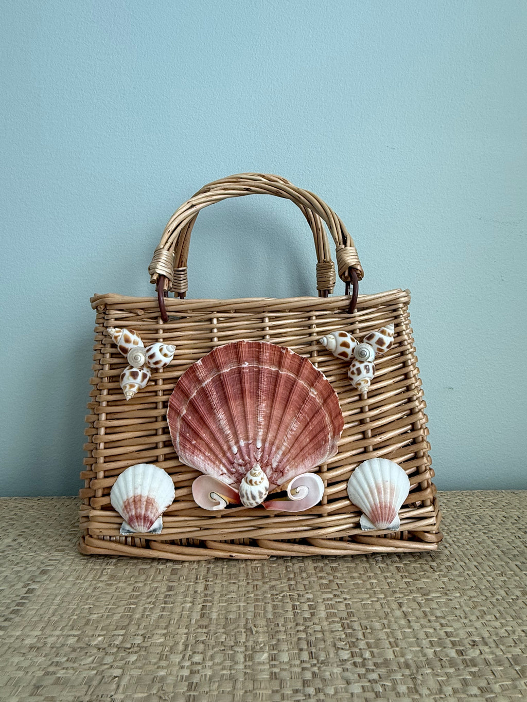 Shell Rattan Handbag