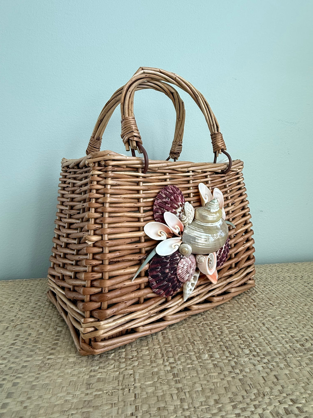 Shell Rattan Handbag
