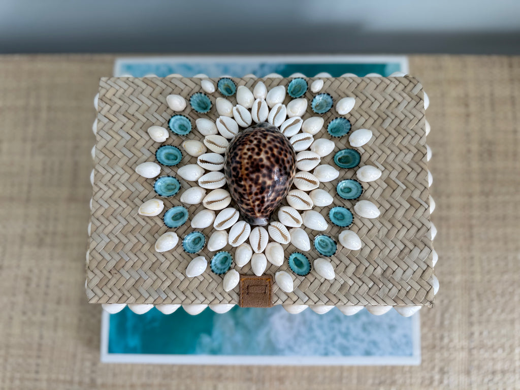 Bespoke Rattan Cowrie Shell Box