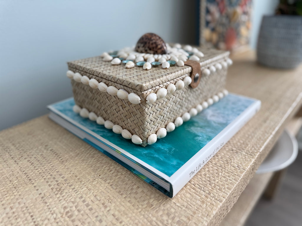 Bespoke Rattan Cowrie Shell Box