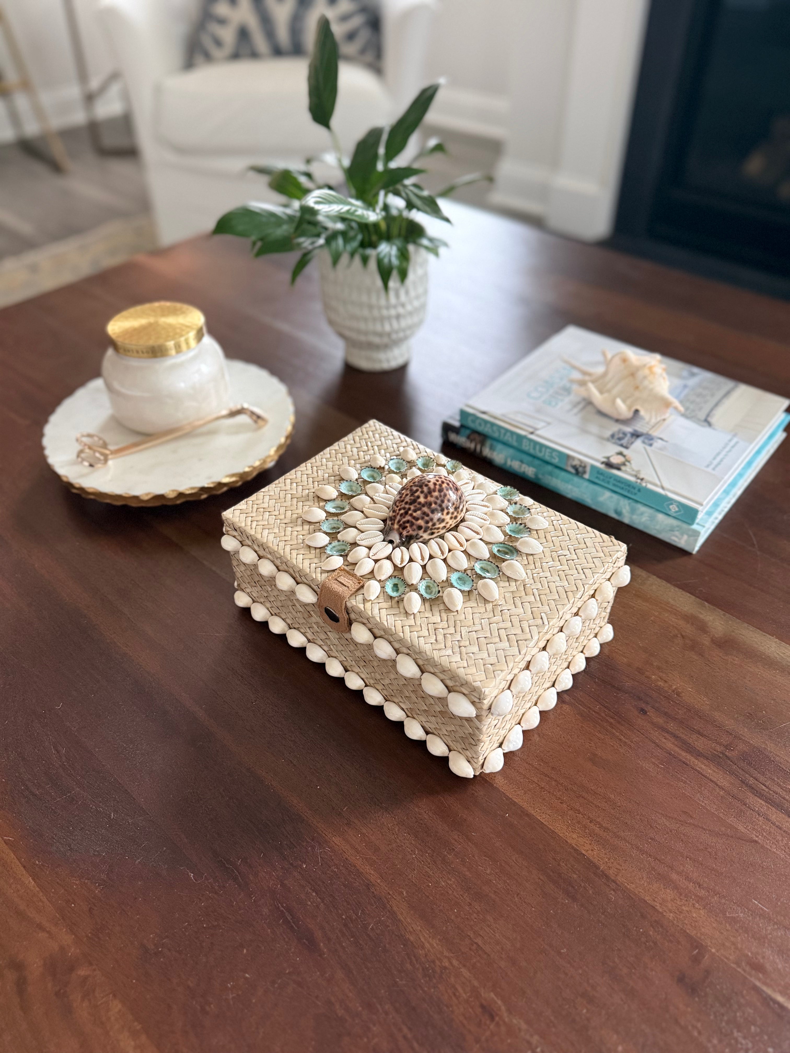 Bespoke Rattan Cowrie Shell Box